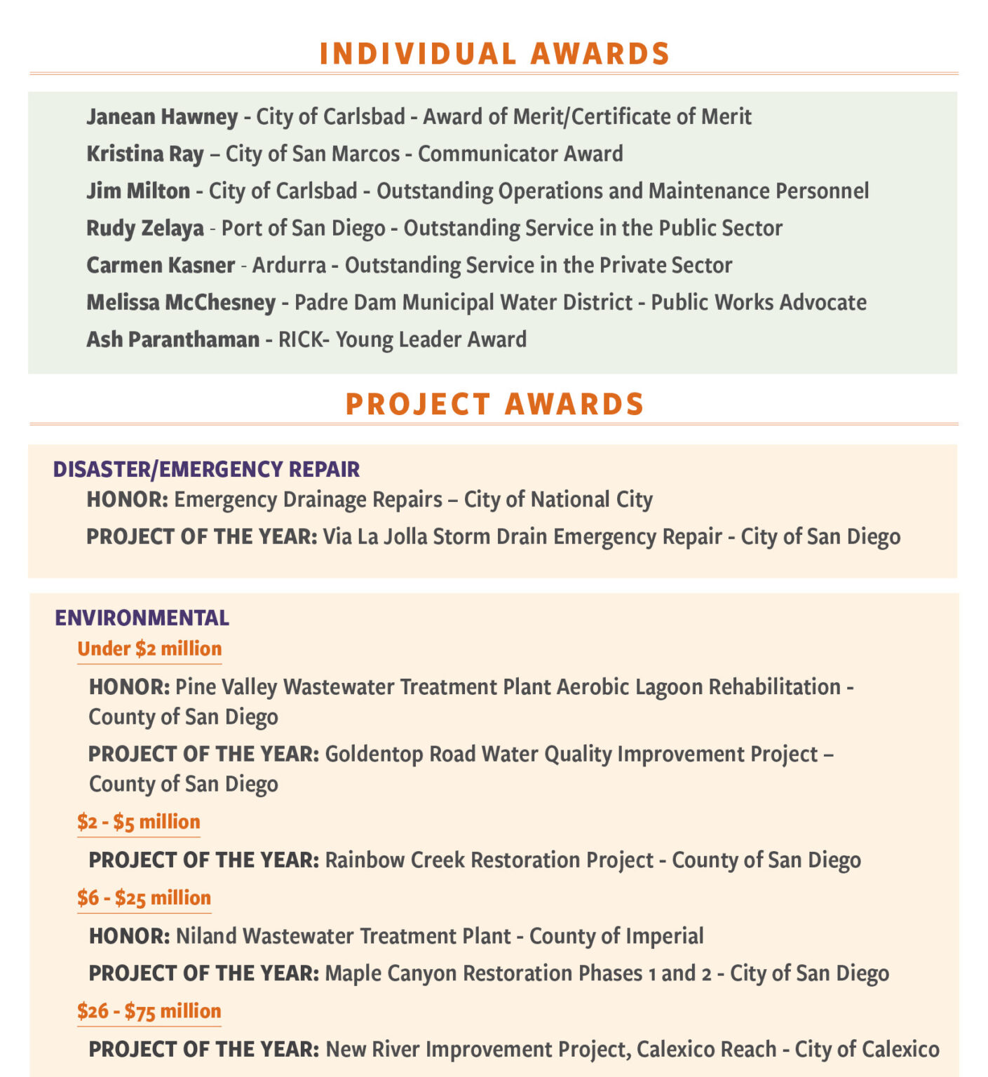 2026 Awards Program – APWA San Diego/Imperial Chapter