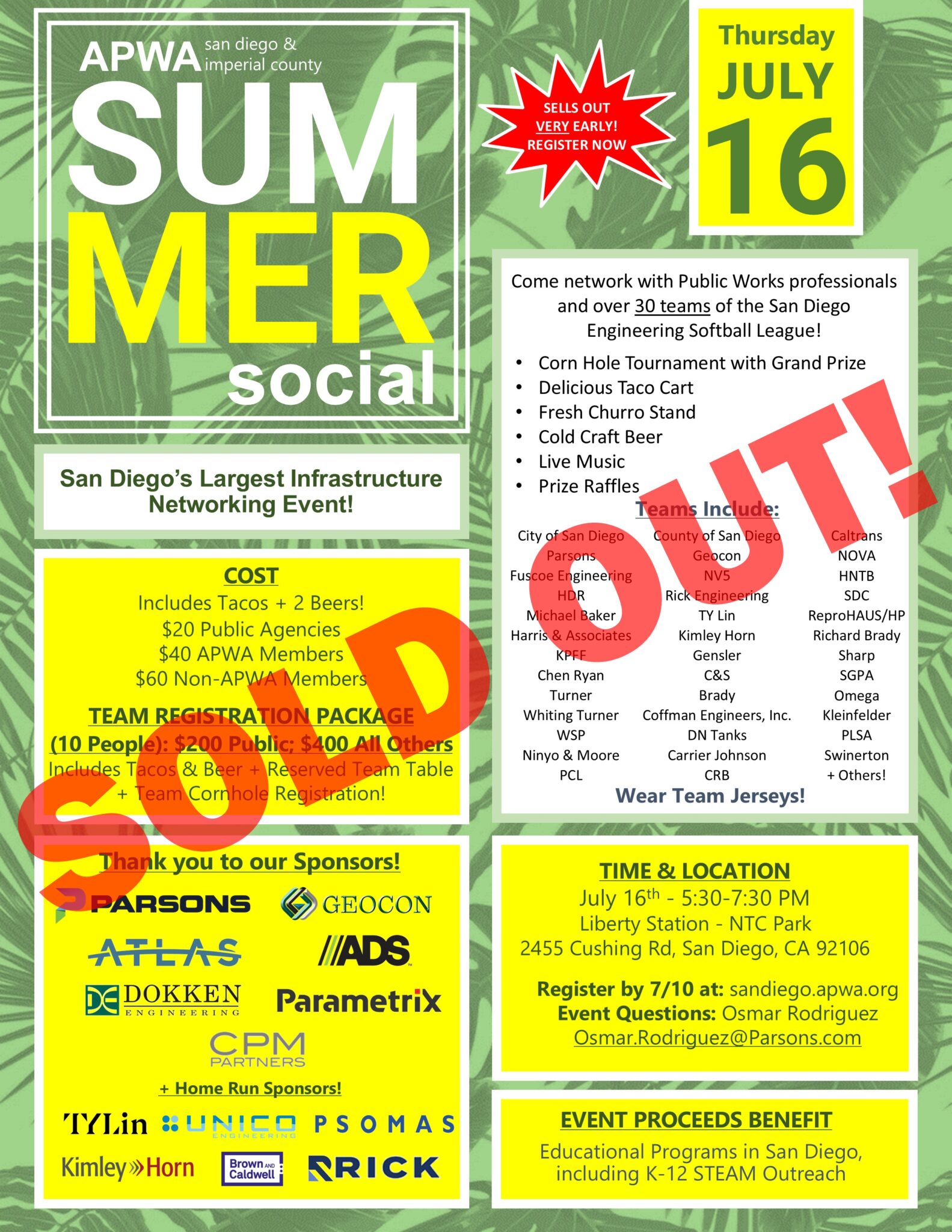 APWA 2026 Summer Social – APWA San Diego/Imperial Chapter